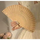 仙气木质镂空扇子折扇夏天新中式国风旗袍汉服随身便携